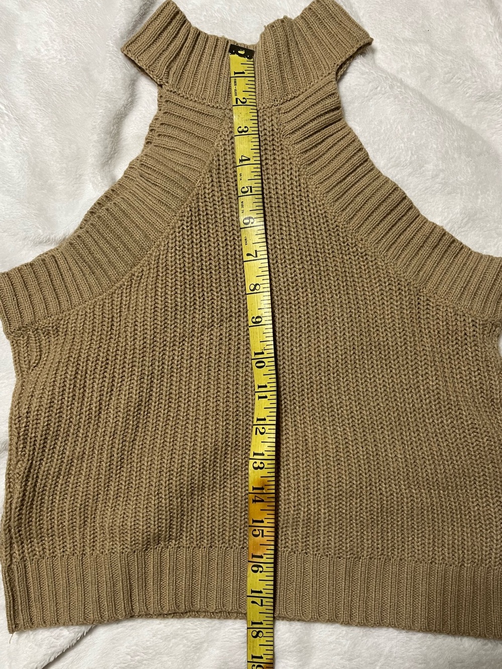 PrettyLittleThing Camel Ribbed Halter Knit Tank - Picture 2 of 5